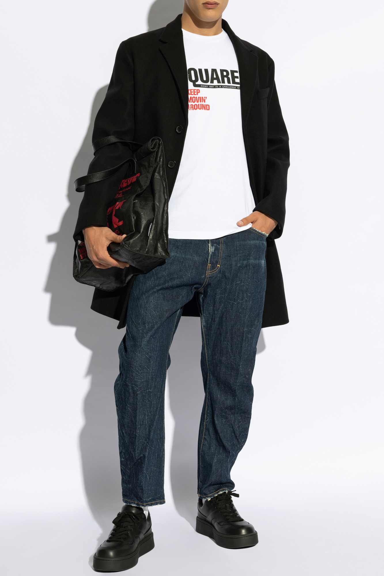 Black Wool Coat Dsquared2 - Vitkac AS
